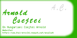 arnold csejtei business card